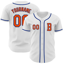 Load image into Gallery viewer, Custom White Orange-Royal Authentic Baseball Jersey