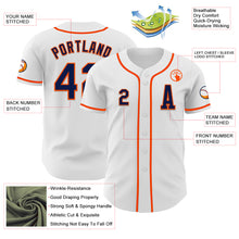 Load image into Gallery viewer, Custom White Navy-Orange Authentic Baseball Jersey