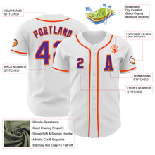 Load image into Gallery viewer, Custom White Purple-Orange Authentic Baseball Jersey