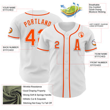 Load image into Gallery viewer, Custom White Orange-Gray Authentic Baseball Jersey