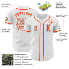 Load image into Gallery viewer, Custom White Orange-Gray Authentic Baseball Jersey