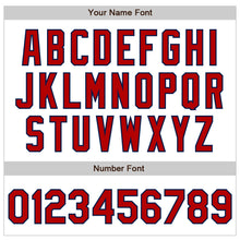 Load image into Gallery viewer, Custom White Red-Navy Authentic Baseball Jersey