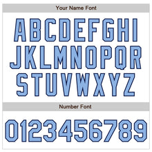 Load image into Gallery viewer, Custom White Light Blue-Navy Authentic Baseball Jersey