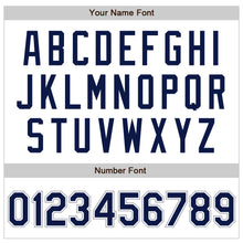 Load image into Gallery viewer, Custom White Navy-Gray Authentic Baseball Jersey