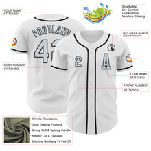 Load image into Gallery viewer, Custom White Silver-Black Authentic Baseball Jersey