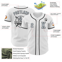 Load image into Gallery viewer, Custom White Silver-Black Authentic Baseball Jersey