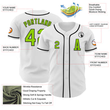 Load image into Gallery viewer, Custom White Neon Green-Black Authentic Baseball Jersey