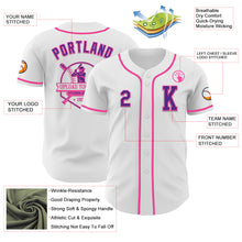 Load image into Gallery viewer, Custom White Purple-Pink Authentic Baseball Jersey