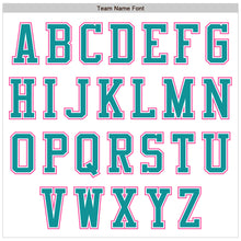 Load image into Gallery viewer, Custom White Teal-Pink Authentic Baseball Jersey