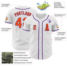 Load image into Gallery viewer, Custom White Orange-Purple Authentic Baseball Jersey
