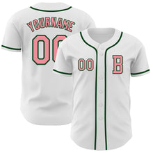 Load image into Gallery viewer, Custom White Medium Pink-Green Authentic Baseball Jersey