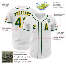 Load image into Gallery viewer, Custom White Green-Gold Authentic Baseball Jersey