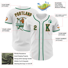 Load image into Gallery viewer, Custom White Kelly Green-Orange Authentic Baseball Jersey