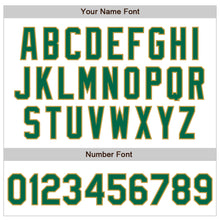 Load image into Gallery viewer, Custom White Kelly Green-Old Gold Authentic Baseball Jersey