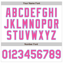 Load image into Gallery viewer, Custom White Pink-Light Blue Authentic Baseball Jersey