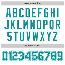 Load image into Gallery viewer, Custom White Teal Authentic Baseball Jersey