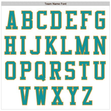 Load image into Gallery viewer, Custom White Teal-Old Gold Authentic Baseball Jersey