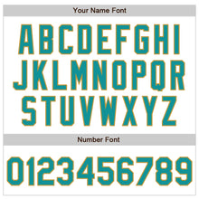 Load image into Gallery viewer, Custom White Teal-Old Gold Authentic Baseball Jersey