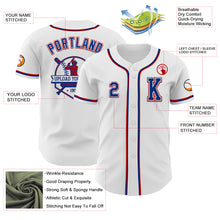 Load image into Gallery viewer, Custom White Royal-Red Authentic Baseball Jersey