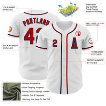 Load image into Gallery viewer, Custom White Red-Navy Authentic Baseball Jersey