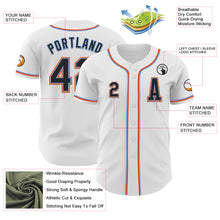 Load image into Gallery viewer, Custom White Black Powder Blue-Orange Authentic Baseball Jersey