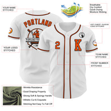 Load image into Gallery viewer, Custom White Orange-Black Authentic Baseball Jersey