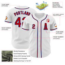 Load image into Gallery viewer, Custom White Red-Royal Authentic Baseball Jersey