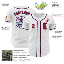 Load image into Gallery viewer, Custom White Red-Royal Authentic Baseball Jersey