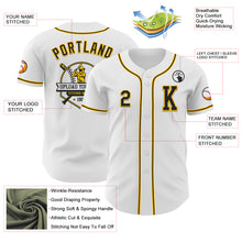Load image into Gallery viewer, Custom White Black-Gold Authentic Baseball Jersey