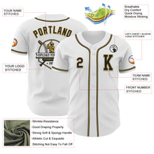 Load image into Gallery viewer, Custom White Black-Old Gold Authentic Baseball Jersey