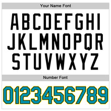 Load image into Gallery viewer, Custom White Teal Black-Light Yellow Authentic Throwback Basketball Jersey