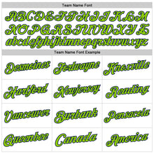 Load image into Gallery viewer, Custom White Neon Green-Navy Authentic Throwback Basketball Jersey