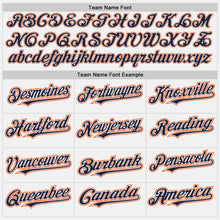 Load image into Gallery viewer, Custom White Orange-Navy Authentic Baseball Jersey