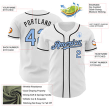 Load image into Gallery viewer, Custom White Light Blue-Black Authentic Baseball Jersey