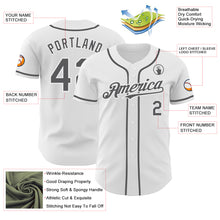 Load image into Gallery viewer, Custom White Steel Gray Authentic Baseball Jersey