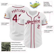 Load image into Gallery viewer, Custom White Crimson Authentic Baseball Jersey