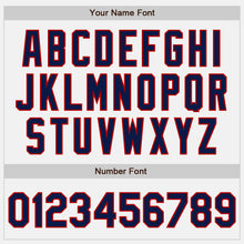 Load image into Gallery viewer, Custom White Navy-Red Authentic Baseball Jersey