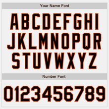 Load image into Gallery viewer, Custom White Black Pinstripe Orange Authentic Baseball Jersey