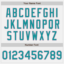 Load image into Gallery viewer, Custom White Teal Pinstripe Light Pink Authentic Baseball Jersey