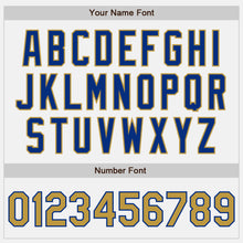 Load image into Gallery viewer, Custom White Royal Pinstripe Old Gold Authentic Baseball Jersey