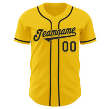 Load image into Gallery viewer, Custom Yellow Black Authentic Baseball Jersey
