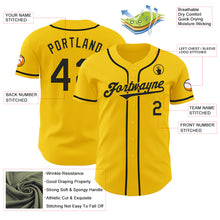 Load image into Gallery viewer, Custom Yellow Black Authentic Baseball Jersey