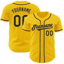 Load image into Gallery viewer, Custom Yellow Black Authentic Baseball Jersey