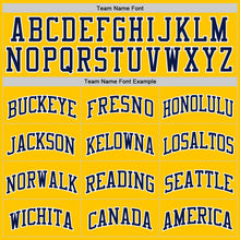 Load image into Gallery viewer, Custom Yellow Navy-White Authentic Basketball Jersey