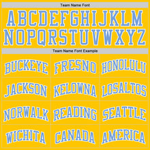 Load image into Gallery viewer, Custom Yellow Light Blue-White Authentic Basketball Jersey