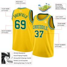Load image into Gallery viewer, Custom Yellow Kelly Green-White Authentic Basketball Jersey