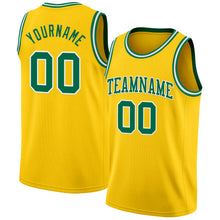 Load image into Gallery viewer, Custom Yellow Kelly Green-White Authentic Basketball Jersey