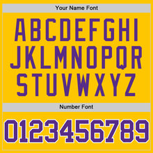 Load image into Gallery viewer, Custom Yellow Purple-White Authentic Basketball Jersey
