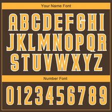 Load image into Gallery viewer, Custom Brown Gold-White Authentic Baseball Jersey