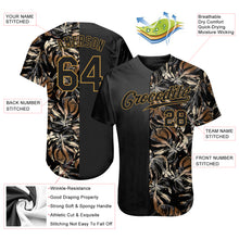 Load image into Gallery viewer, Custom 3D Pattern Design Golden Tropical Leaves In The Style Of Jungle And Hawaii Authentic Baseball Jersey